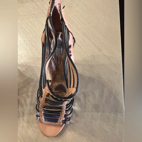 Coach Tan and Silver (metallic) High-heel Sandle, Size 7, Never Worn. - Picture 6 of 6